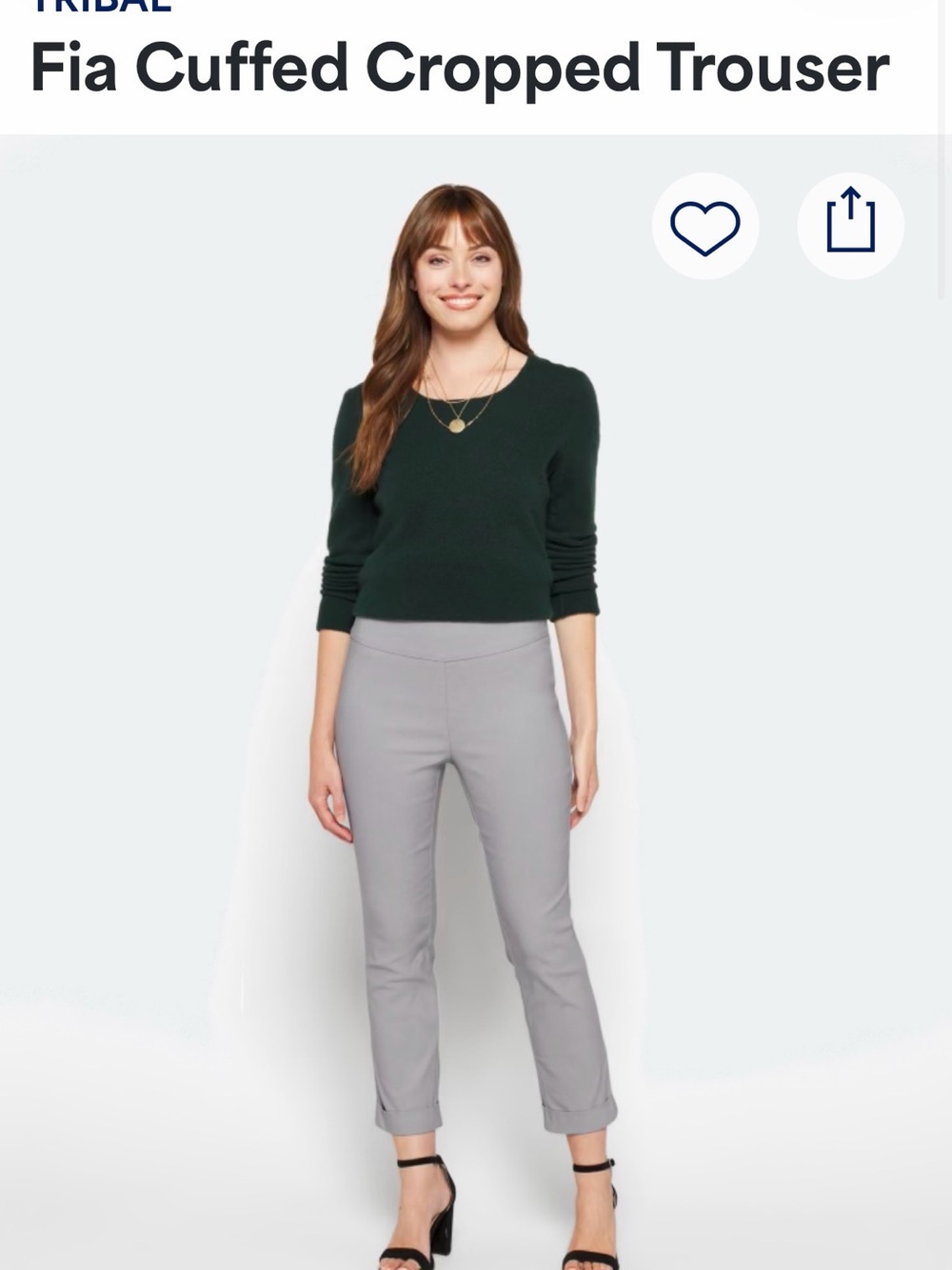 Tribal Gray Cuffed Cropped Trouser